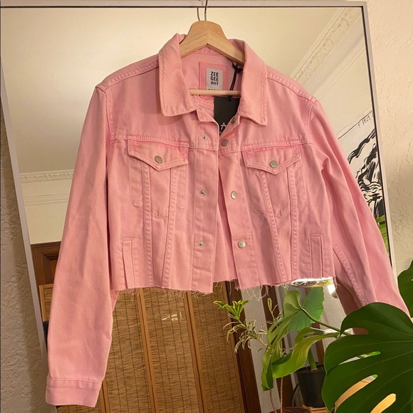 💗SOLD💗Zee Gee Why baby pink jean jacket - Picture 2 of 5